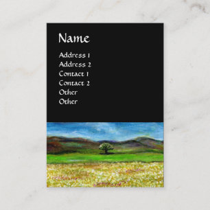 SOLITARY TREE IN THE YELLOW FLOWER FIELD,TUSCANY BUSINESS CARD