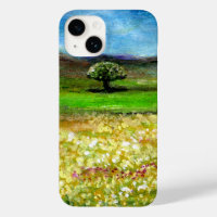 SOLITARY TREE IN THE YELLOW FLOWER FIELD,TUSCANY