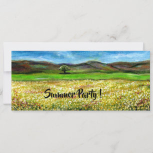 SOLITARY TREE ,YELLOW FIELD SUMMER PARTY PROGRAMME INVITATION