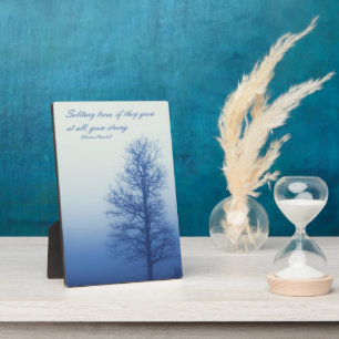 Solitary Trees Grow Strong  -  Silhouette in Fog Plaque