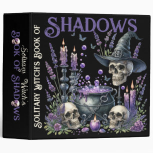 Solitary Witch's Book of Shadows Skulls Cauldron Binder