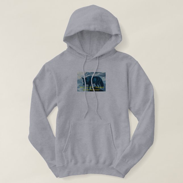 "Solitary Wolf: Guardian of the Mountains" Hoodie (Design Front)