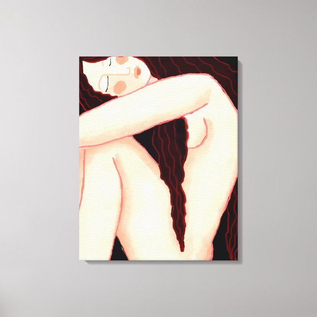 Solitude Abstract Digital Portrait of a Woman Canvas Print (Front)