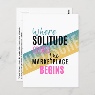 Solitude and crowds Introvert Nietzsche quote Postcard