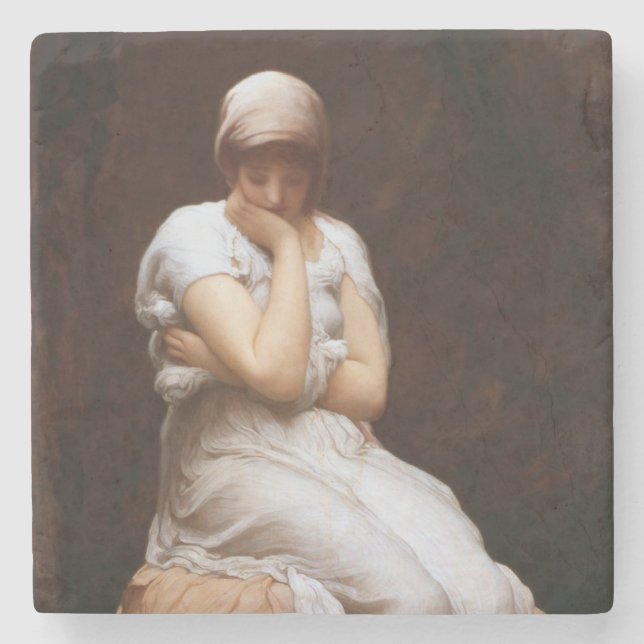 Solitude (by Frederic Leighton) Stone Coaster (Front)
