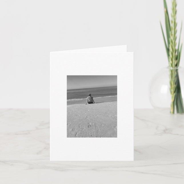 Solitude de plage, Carte blanche pour personnalisa (Devant)