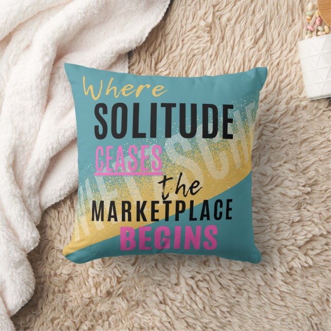 Solitude Introspection Introvert Nietzsche quote Throw Pillow (Blanket)