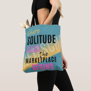 Solitude Introspection Introvert Nietzsche quote Tote Bag