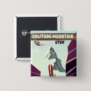 Solitude Mountain Utah vintage travel poster. 2 Inch Square Button