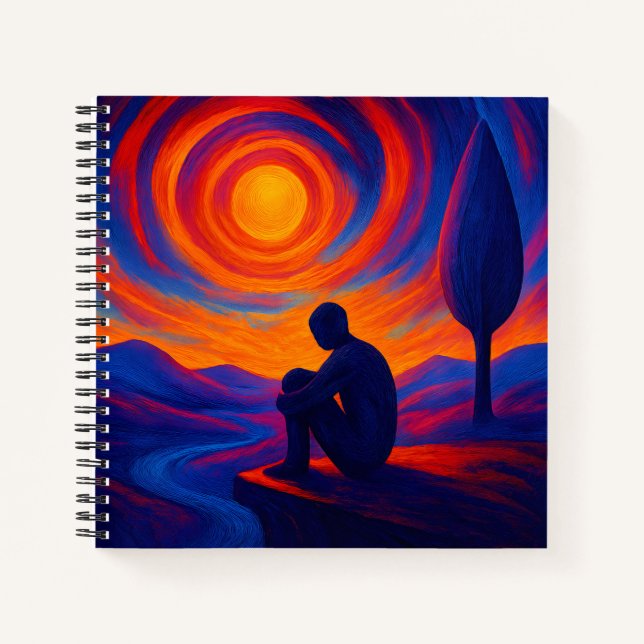 Solitude Reflected Artistic Abstract Notebook (Front)