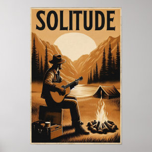 Solitude rustique dans une affiche sauvage de mont
