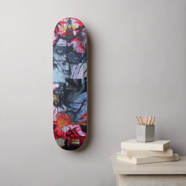 Solitude Stands Goth Love Mixed Media Unique Art Skateboard (Wall Art)