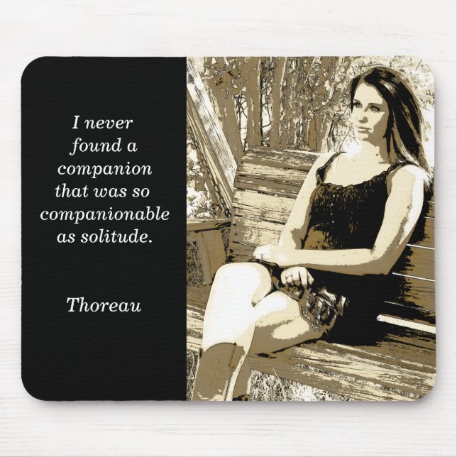 Solitude - Thoreau quote - mouse pad (Front)