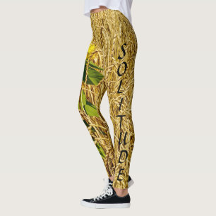 Solitude Wheat Field Sunflower Leggings