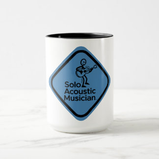 Solo Acoustic Musician Mug Blue