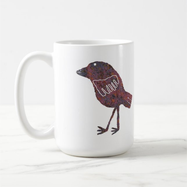 Solo Bird Petroglyph, Solo Image 4 Mug (Left)
