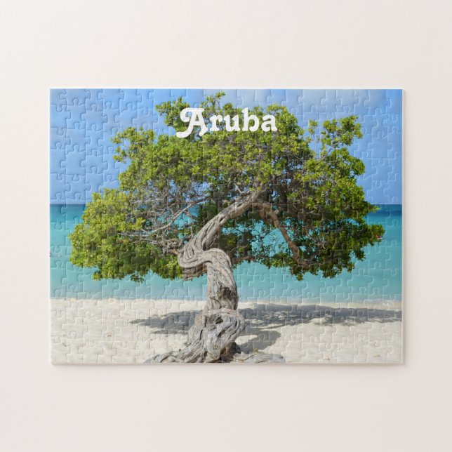 Solo Divi Divi Tree in Aruba Jigsaw Puzzle (Horizontal)