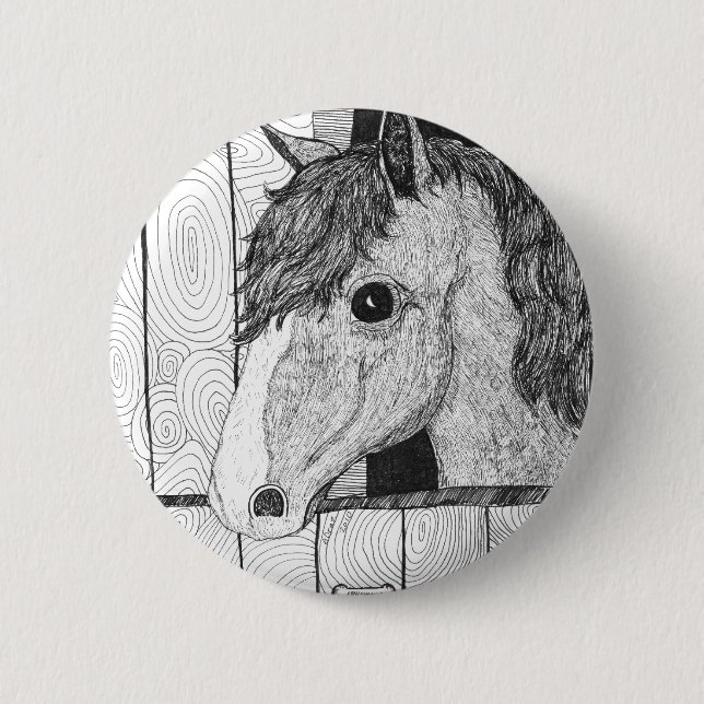 Solo Horse Art 2 Inch Round Button (Front)