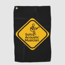 Solo Musicien Acoustique Golf Serviette jaune Logo