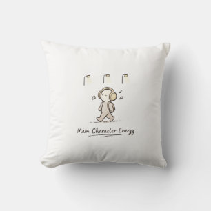 Solo Walk Headphones Main Character  Throw Pillow