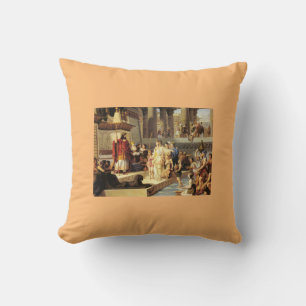 Solomon and the Queen of Sheba - Giovanni De Min Throw Pillow