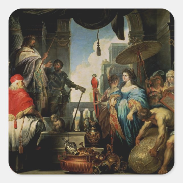 Solomon and the Queen of Sheba Square Sticker (Front)
