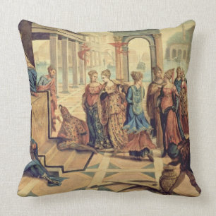 Solomon and the Queen of Sheba Throw Pillow