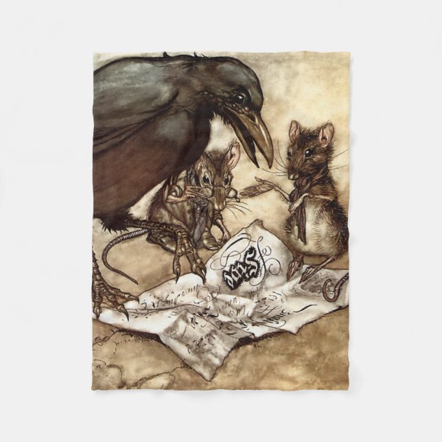 Solomon Crow and the Mice by Arthur Rackham Kid's Fleece Blanket (Front)