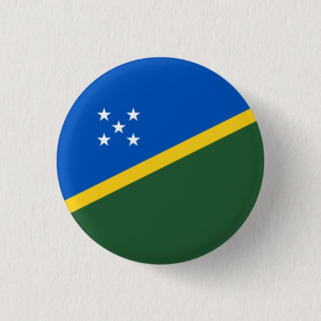 Solomon Islander Flag, Flag of Solomon Islands 1 Inch Round Button (Front)