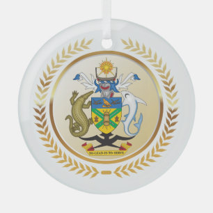 Solomon Islands Coat of Arms Glass Ornament