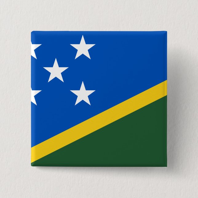 Solomon Islands Flag 2 Inch Square Button (Front)