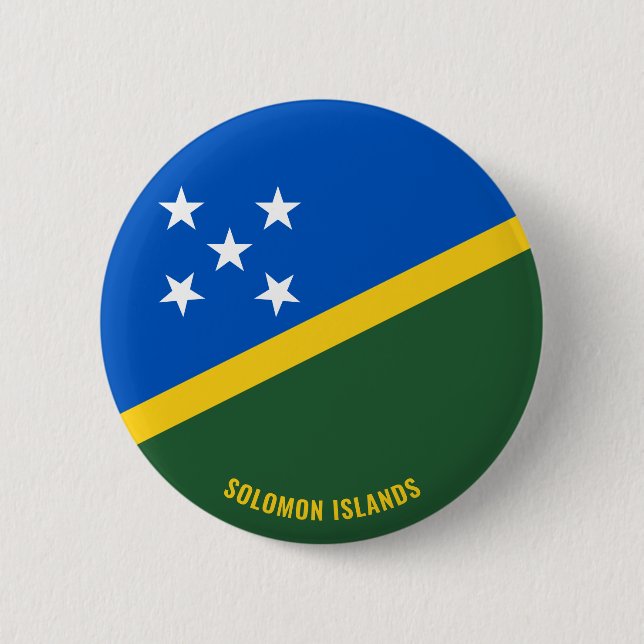 Solomon Islands Flag Charming Patriotic 2 Inch Round Button (Front)