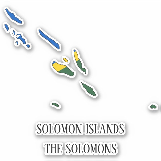 Solomon Islands Flag Charming Patriotic Map (Front)