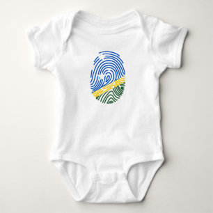 Solomon Islands Flag Fingerprint Baby Bodysuit