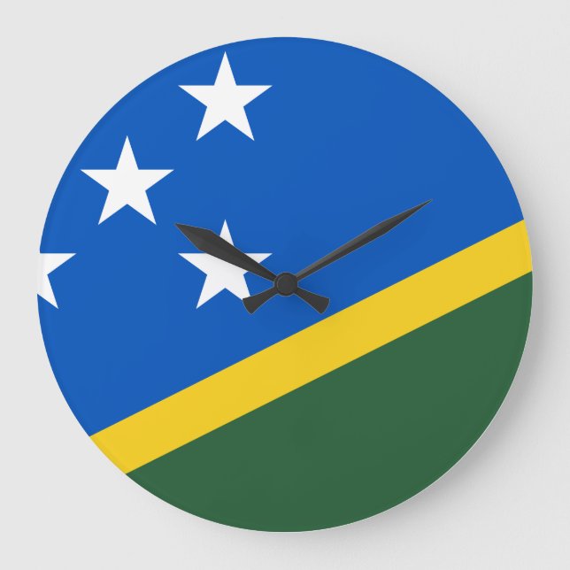 Solomon Islands Flag Large Clock (Front)