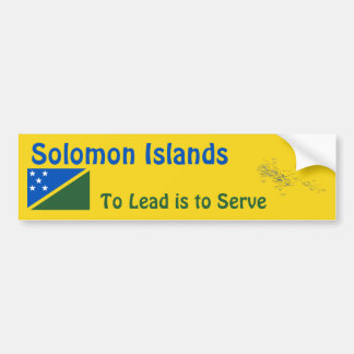 Solomon Islands Flag + Map Bumper Sticker