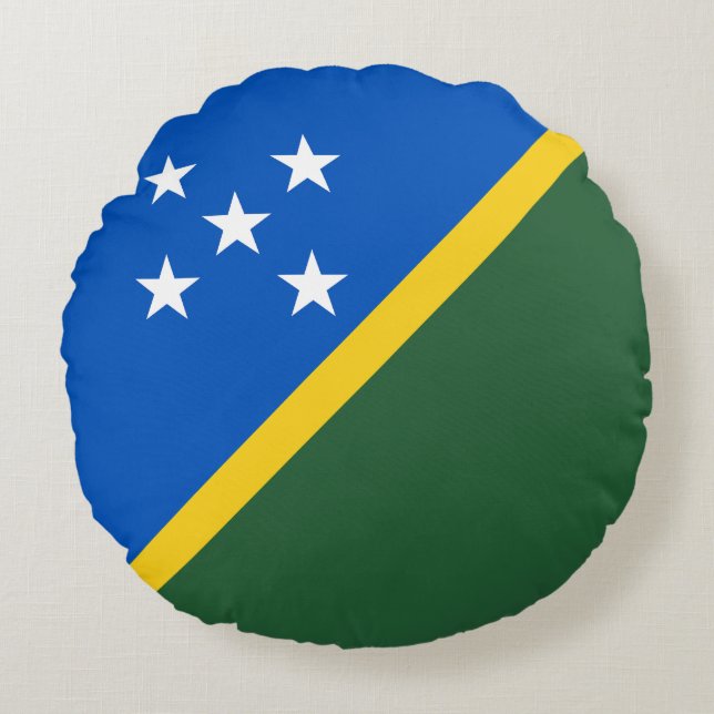 Solomon Islands Flag Round Pillow (Front)