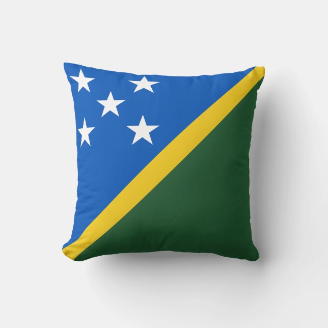 Solomon Islands Flag Throw Pillow (Front)