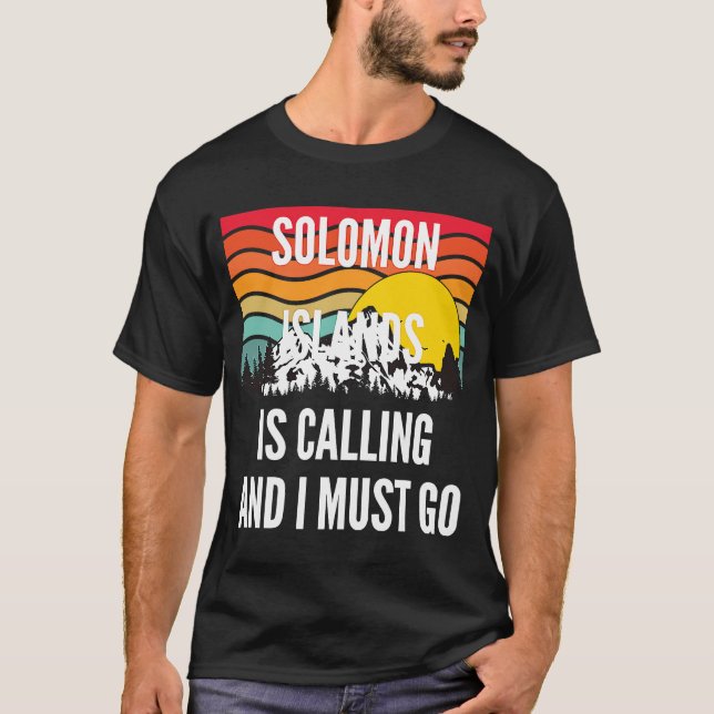 Solomon Islands Is Calling And I Must Go, Wavy Sun T-Shirt (Front)