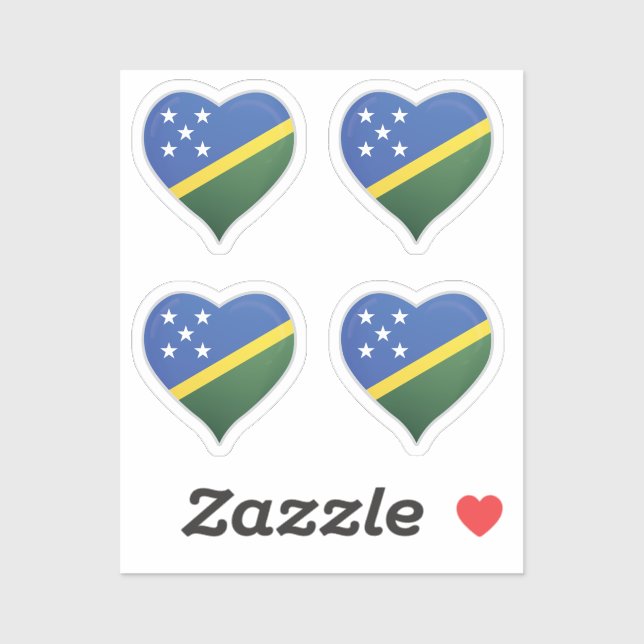 Solomon Islands love flag pride heart sticker (Sheet)