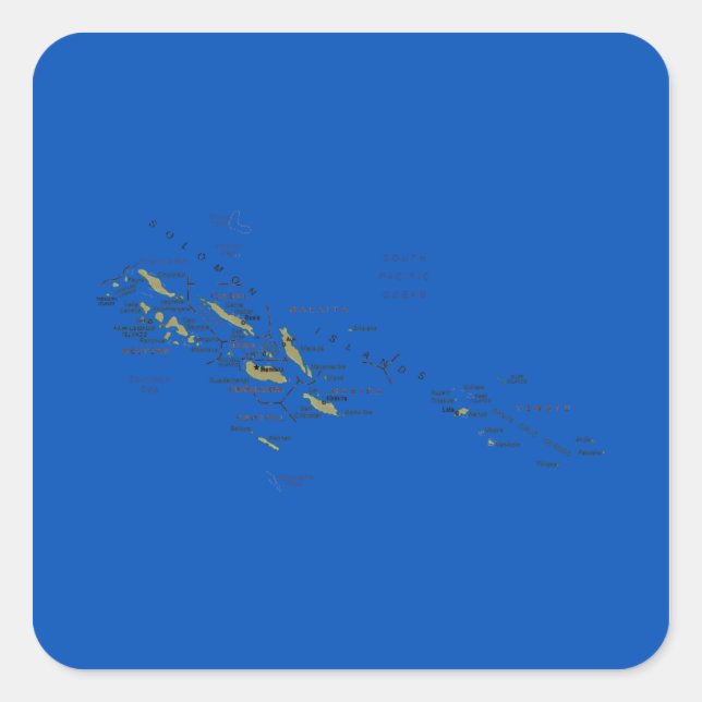 Solomon Islands Map Sticker (Front)