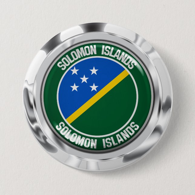 Solomon Islands Round Emblem 3 Inch Round Button (Front)