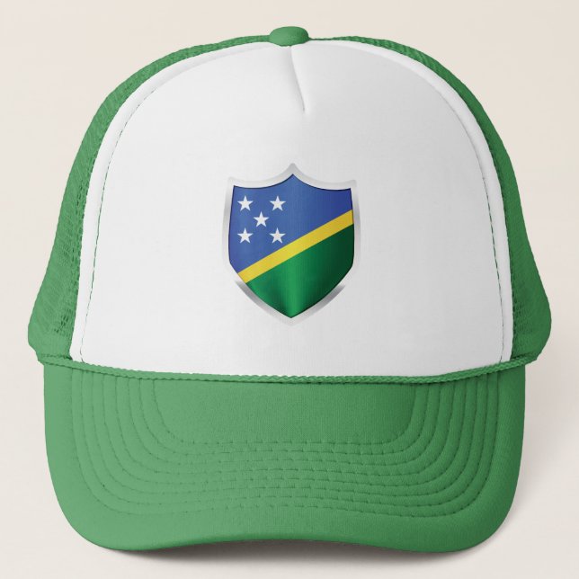 Solomon Islands Silver Shield Flag Trucker Hat (Front)