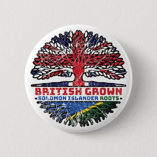 Solomon Islands Solomon Islander British UK Tree 2 Inch Round Button (Front)