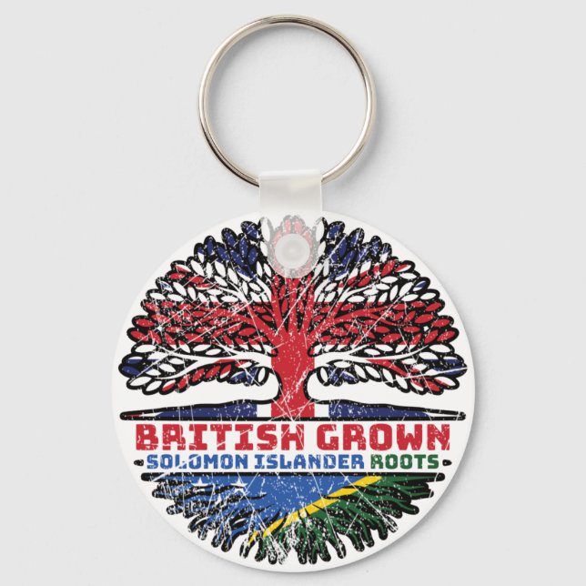 Solomon Islands Solomon Islander British UK Tree Keychain (Front)