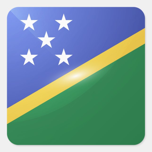 Solomon islands square glossy flag sticker (Front)