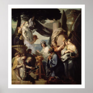 Solomon making a sacrifice to the idols poster