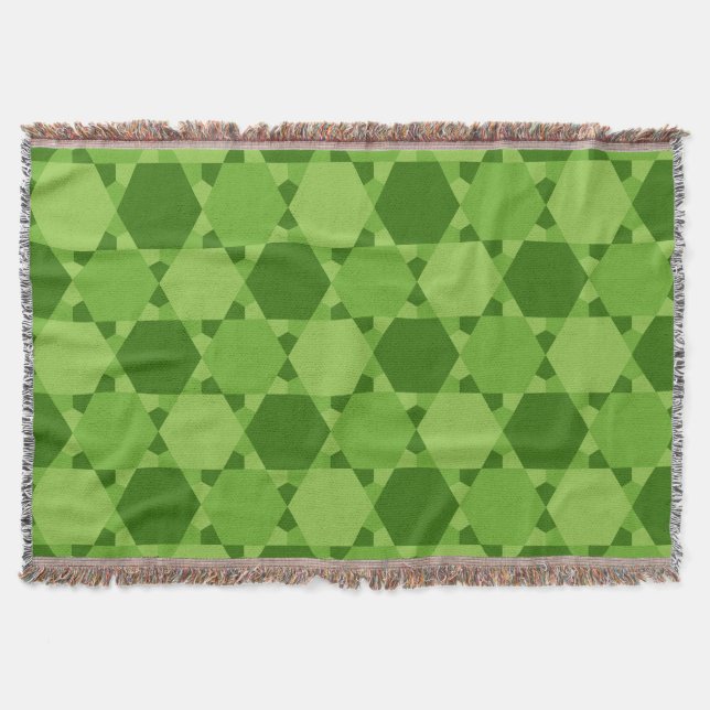 Solomon Seal Star of David Optical Illusion  Throw Blanket (Front)