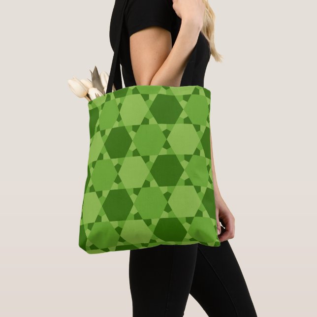 Solomon Seal Star of David Optical Illusion  Tote Bag (Close Up)