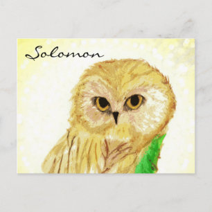 Solomon the Wise Owl From the Sara Books Postcard